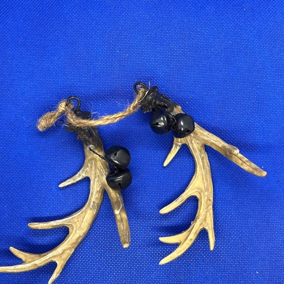Rustic Antler Ornaments with Black Bells - Picture 2 of 5